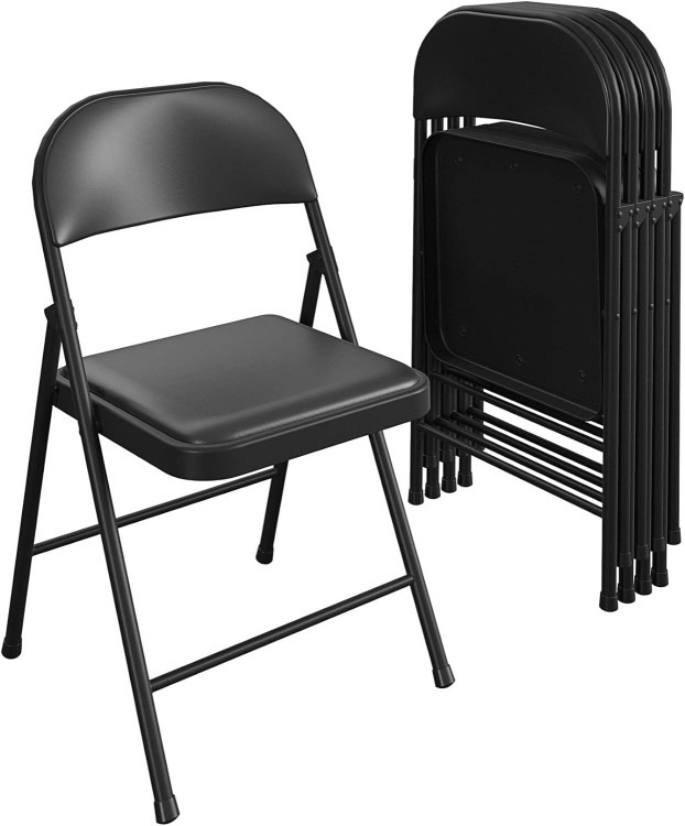 black metal chairs