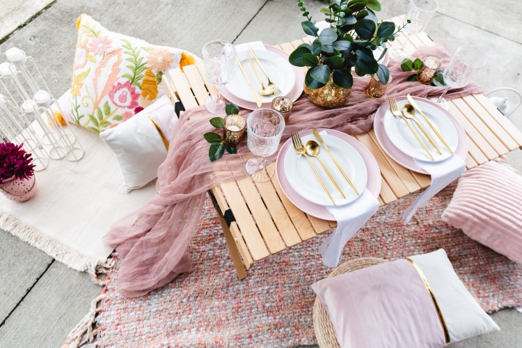 styled luxury picnic setup